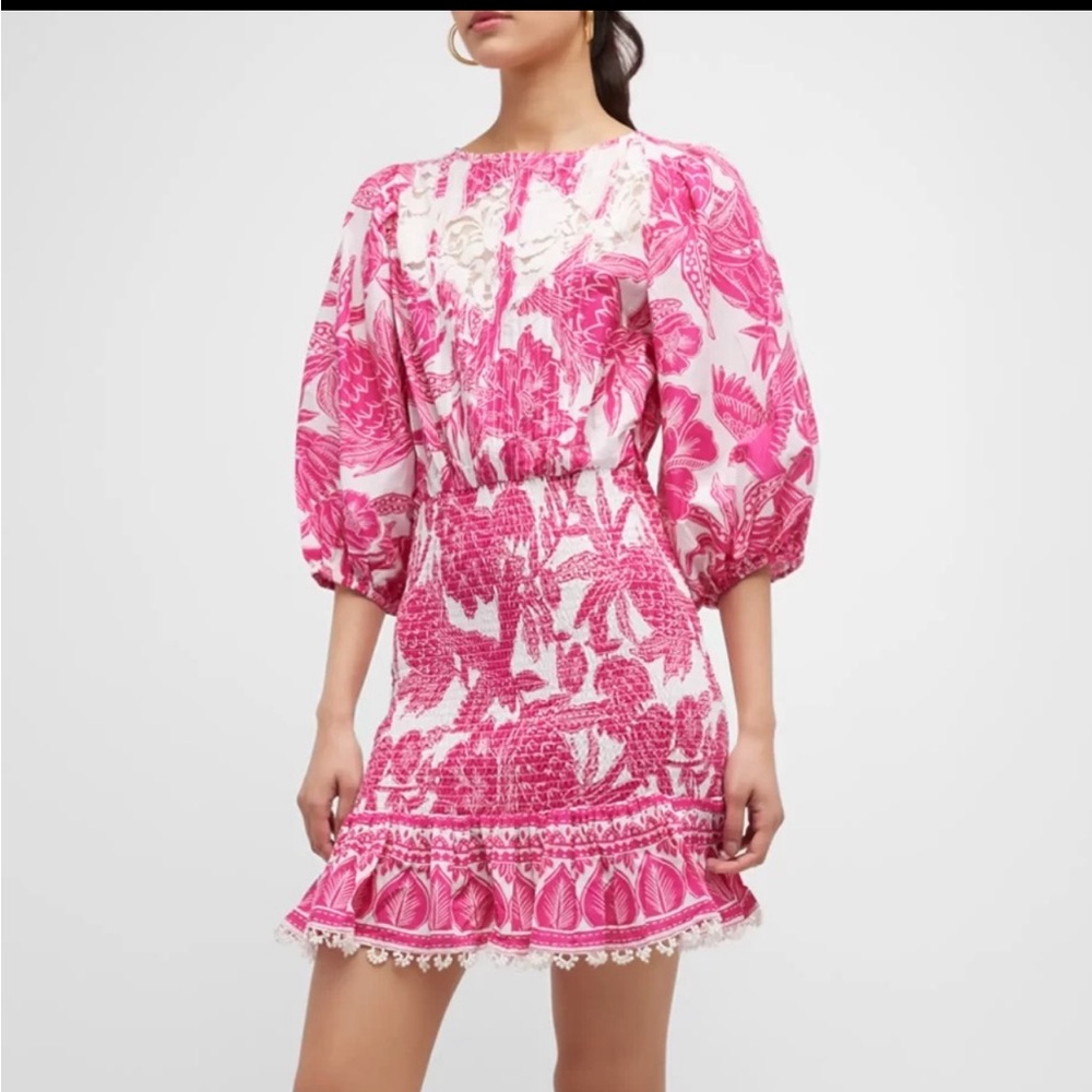 Farm Rio Tropical Woodcut Mini Dress